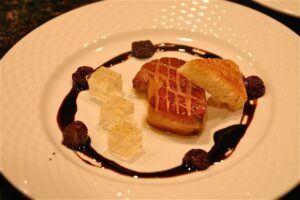Foie Gras with Gewürztraminer Jelly, Cherries, Brioche