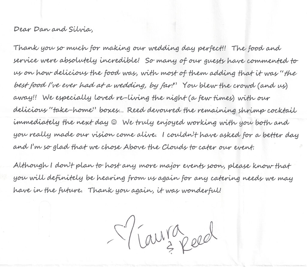 Laura and Reed thank you note