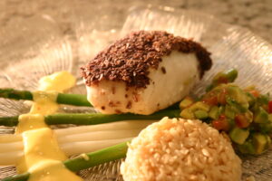 Halibut with Tortilla Chip Crust